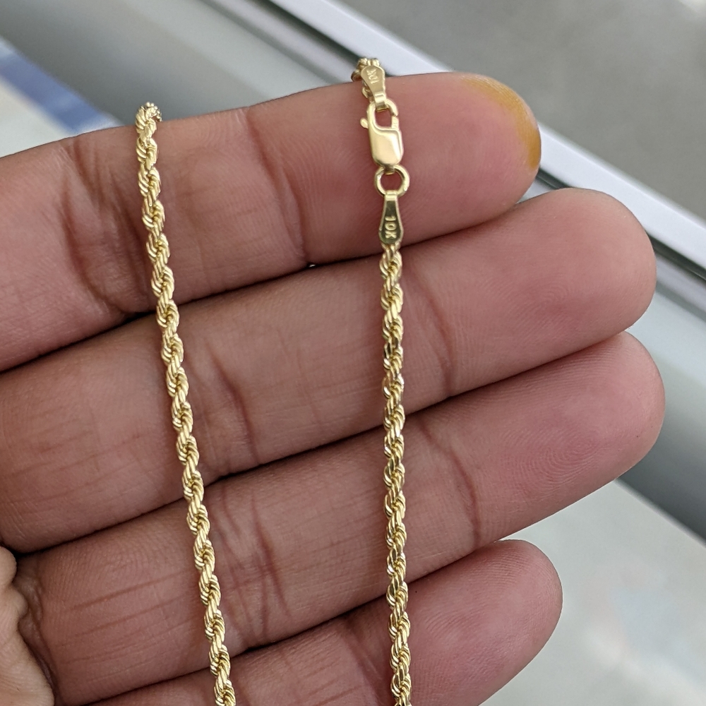 10kt Real Gold Rope Chain - Picture 6 of 8